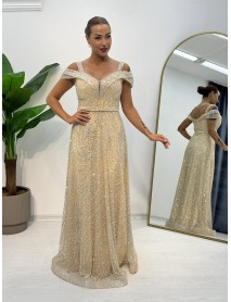 STRAPLEZ KOL DETATLI TASLI ABIYE