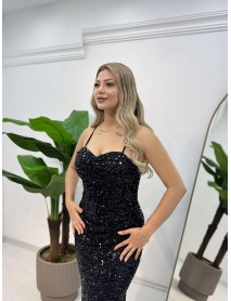 BONCUK SERPME İŞLEMELİ BALIK ABİYE