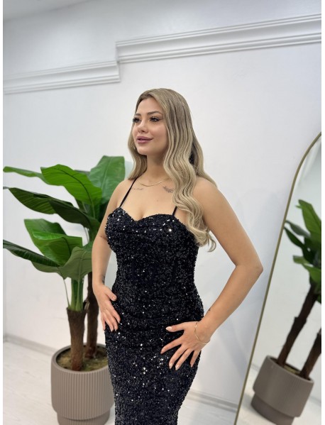 BONCUK SERPME İŞLEMELİ BALIK ABİYE