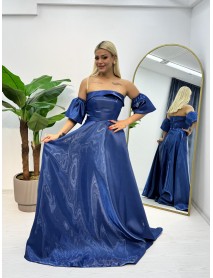 Straplez Kol  Detaylı   Kloş Abiye 