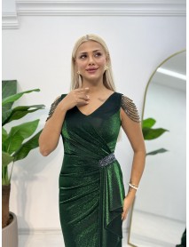  KALIN ASKILI BONCUK ISLEMELI ELBISE