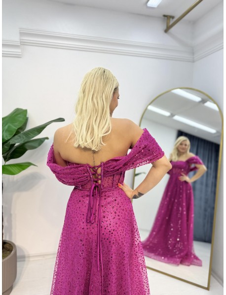 Madonna Yaka   Boncuk İşlemeli Prenses Abiye 