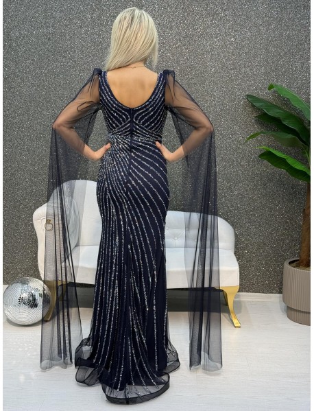 Kalın Askılı Taş Baskı Balık Abiye 