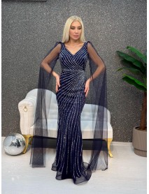 Kalın Askılı Taş Baskı Balık Abiye 