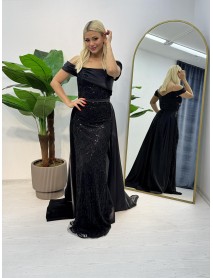 MADONNA YAKA PELERIN DETAYLI BONCUK ISEMELI BALIK ABIYE