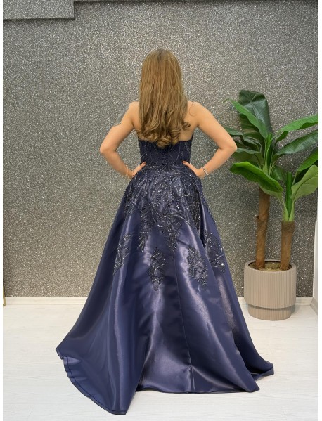 STRAPLEZ INCI ISLEMELI PELERINLI BALIK ABIYE