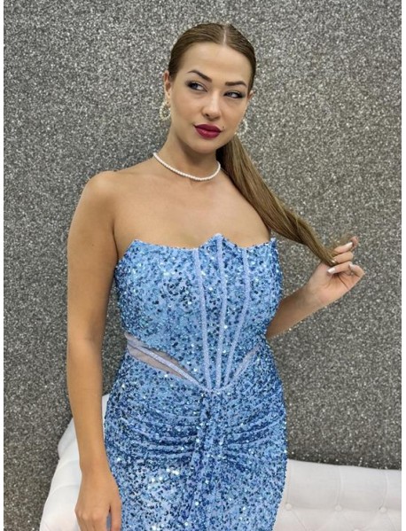 STRAPLEZ  BONCUK ISLEMELI PUL PAYET ABIYE 