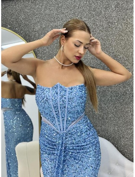 STRAPLEZ  BONCUK ISLEMELI PUL PAYET ABIYE 