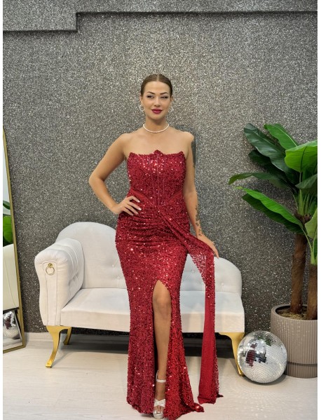 STRAPLEZ  BONCUK ISLEMELI PUL PAYET ABIYE 