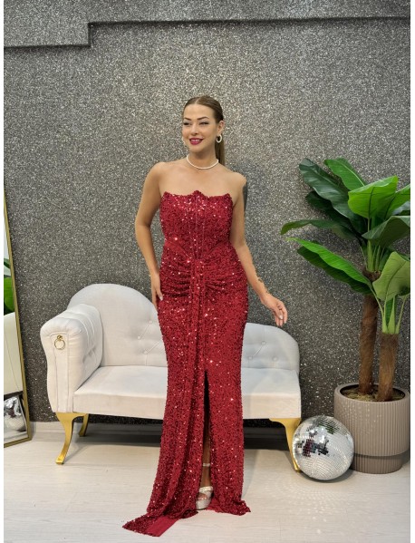 STRAPLEZ  BONCUK ISLEMELI PUL PAYET ABIYE 