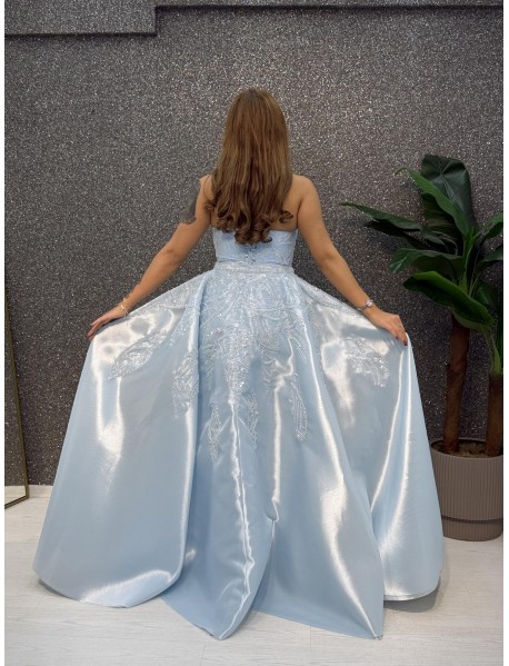 STRAPLEZ INCI ISLEMELI PELERINLI BALIK ABIYE