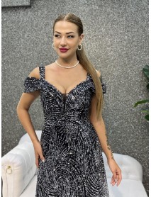 STRAPLEZ KOL DETATLI TASLI ABIYE