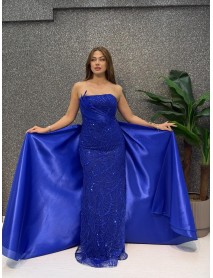 Kare Yaka Kollu Balık Abiye