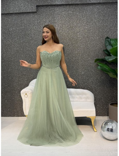 BONCUK ISLEMELI  STRAPLEZ PRENSES ABIYE