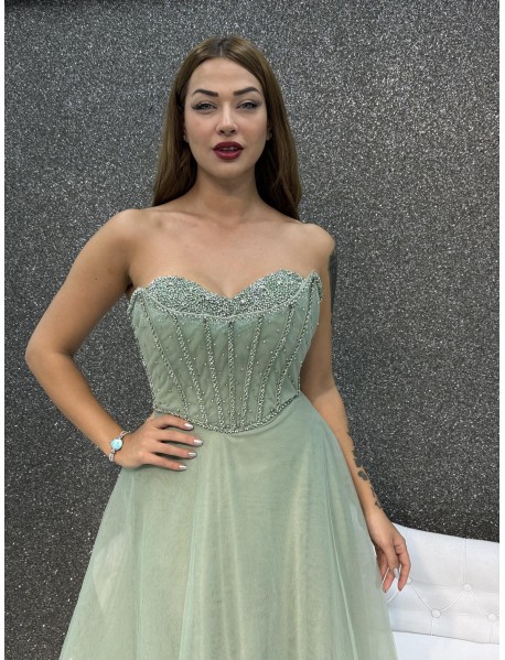 BONCUK ISLEMELI  STRAPLEZ PRENSES ABIYE