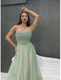 BONCUK ISLEMELI  STRAPLEZ PRENSES ABIYE