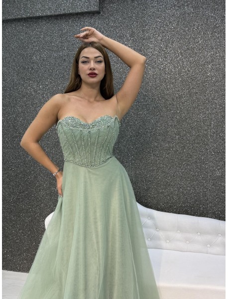 BONCUK ISLEMELI  STRAPLEZ PRENSES ABIYE