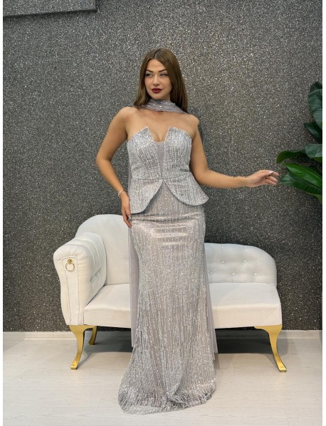 TAS DETAYLI STRAPLEZ BALIK ABIYE