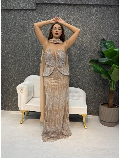 TAS DETAYLI STRAPLEZ BALIK ABIYE