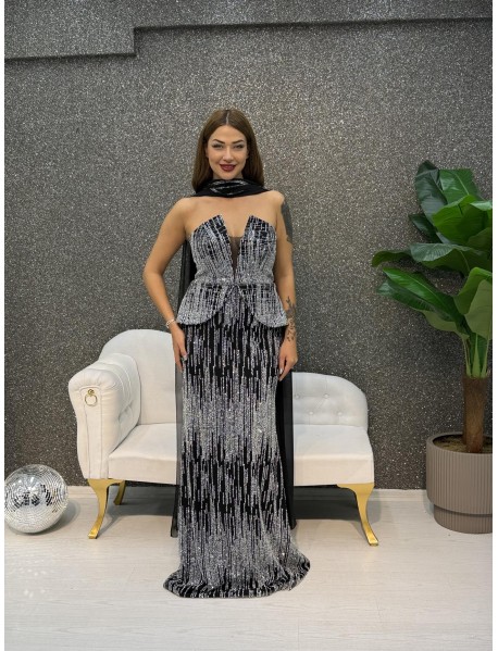 TAS DETAYLI STRAPLEZ BALIK ABIYE