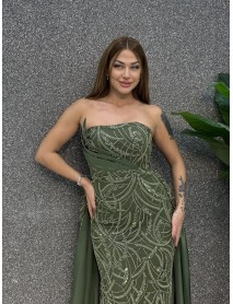 STRAPLEZ INCI ISLEMELI PELERINLI BALIK ABIYE