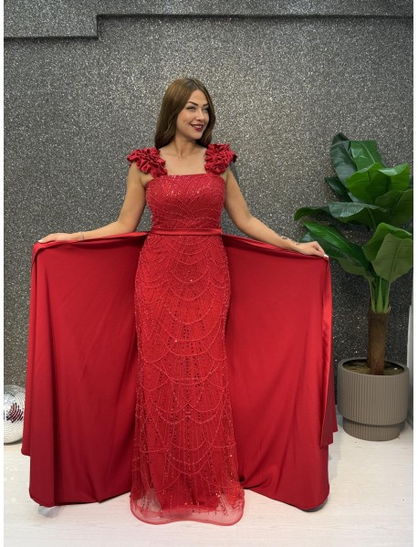 KALIN ASKILI INCI ISLEMELI PELERINLI BALIK 