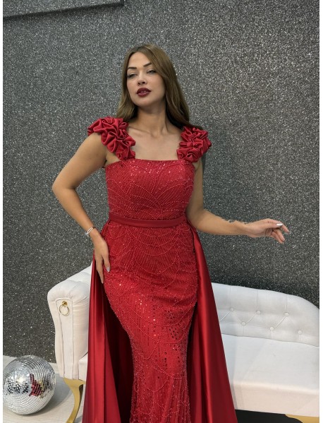 KALIN ASKILI INCI ISLEMELI PELERINLI BALIK 