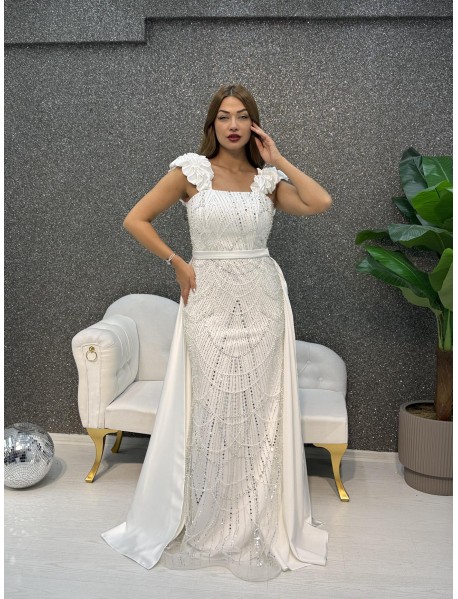 KALIN ASKILI INCI ISLEMELI PELERINLI BALIK 