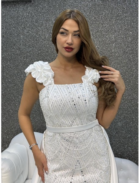 KALIN ASKILI INCI ISLEMELI PELERINLI BALIK 