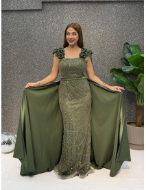 KALIN ASKILI INCI ISLEMELI PELERINLI BALIK  ABIYE