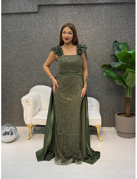 KALIN ASKILI INCI ISLEMELI PELERINLI BALIK  ABIYE