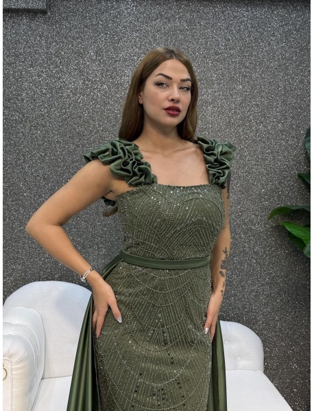 KALIN ASKILI INCI ISLEMELI PELERINLI BALIK  ABIYE