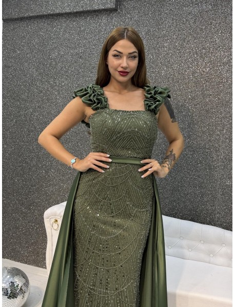 KALIN ASKILI INCI ISLEMELI PELERINLI BALIK  ABIYE