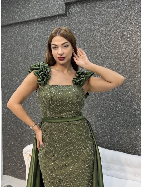 KALIN ASKILI INCI ISLEMELI PELERINLI BALIK  ABIYE