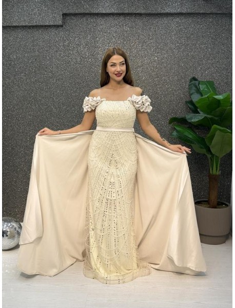 KALIN ASKILI INCI ISLEMELI PELERINLI BALIK  ABIYE