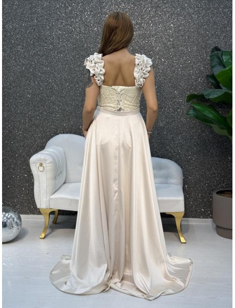 KALIN ASKILI INCI ISLEMELI PELERINLI BALIK  ABIYE