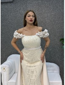 KALIN ASKILI INCI ISLEMELI PELERINLI BALIK  ABIYE