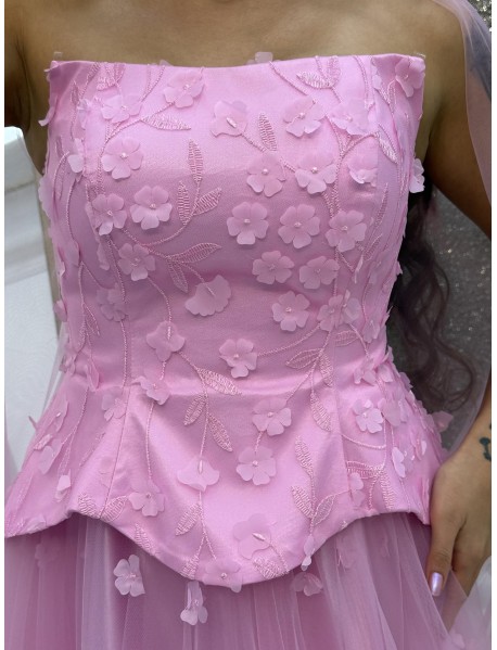 STRAPLEZ CICEK DESENLI PELERINLI PRESES ABIYE